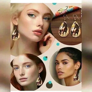 Southwestern collection horse tear drop earrings